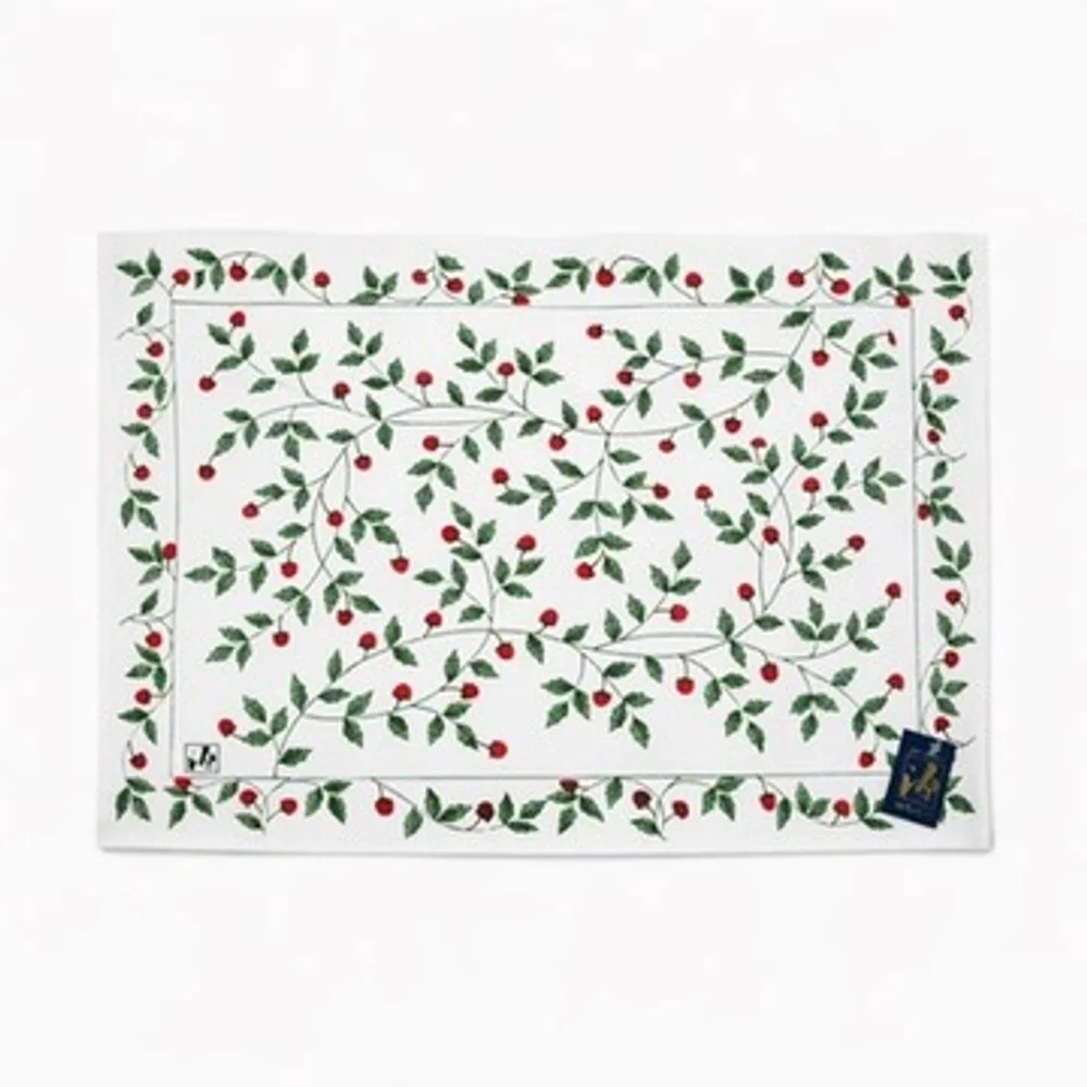 Gen Collection Japan Wild Strawberry Placemats Set of 5 Cotton Tableware 19 X 13